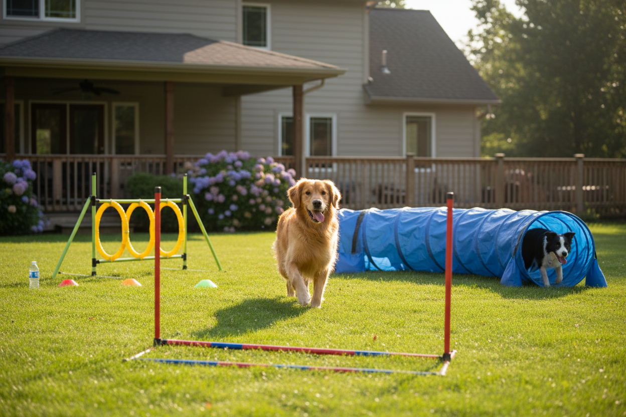 VEVOR Dog Agility Training Equipment 7 PCS Set Upgrade W/ Hurdles 2 Tunnels Ring